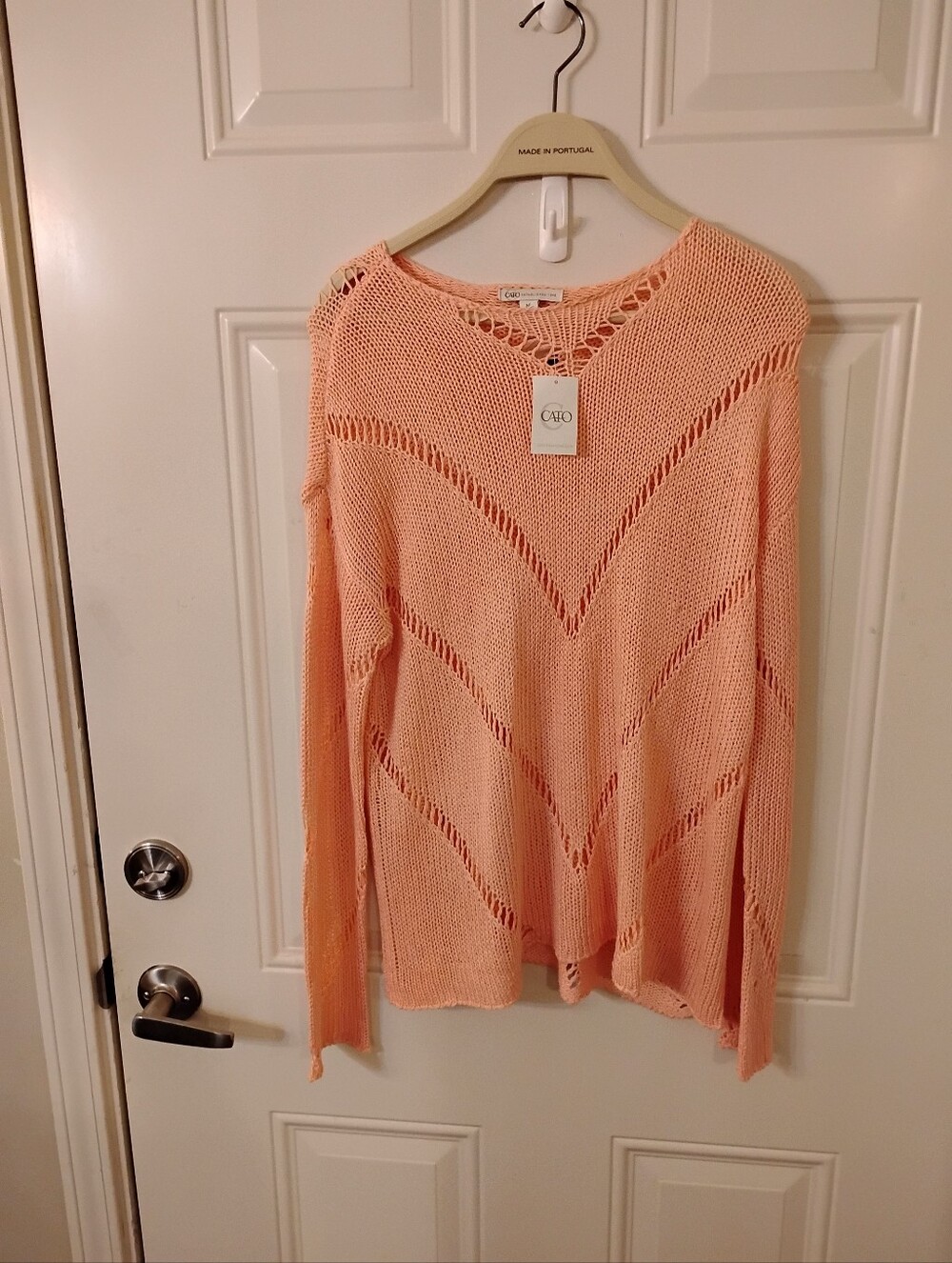 Open-Knit Lightweight Women's Sweater - Peach From Cato